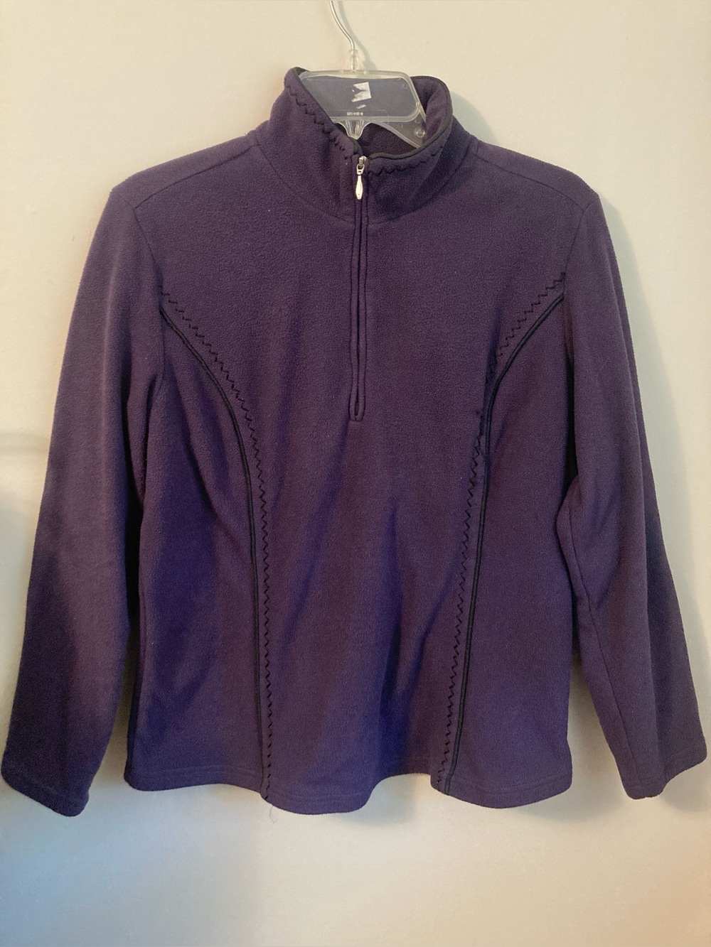 Coldwater Creek Y2K Fleece Quarter 3/4 Zip Jacket Shirt Top Dark Purple Plum S